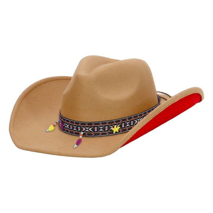Cap Zone - Wholesale Cowboy Hat - Unisex - Navajo Baja Band Two Tone Felt Cowboy Hat