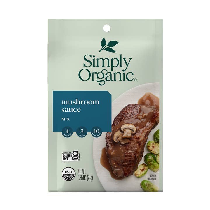 Mushroom Sauce Mix, Certified Organic, Vegetarian, 0.85 Oz for wholesale by Simply Organic