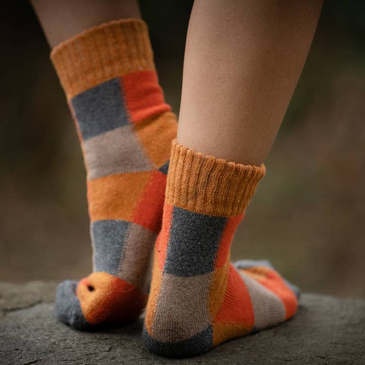 Arya Clothing - Wholesale Socks – Women's - Organic Wool Socks - Orange2