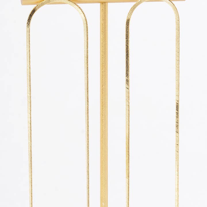 Wild Honey - Wholesale Dangle Earrings - White Gold Dipped Long Linear Chain Drop Delicate Earrings3