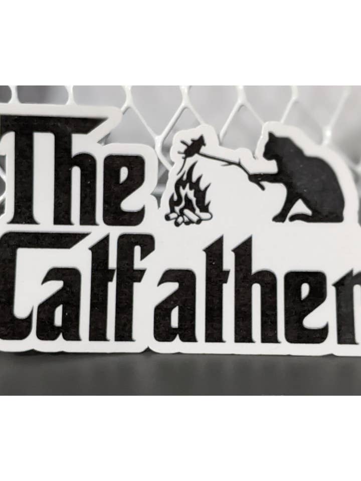 Sticker Le père chat pour la vente par Made By Scratch Crafts