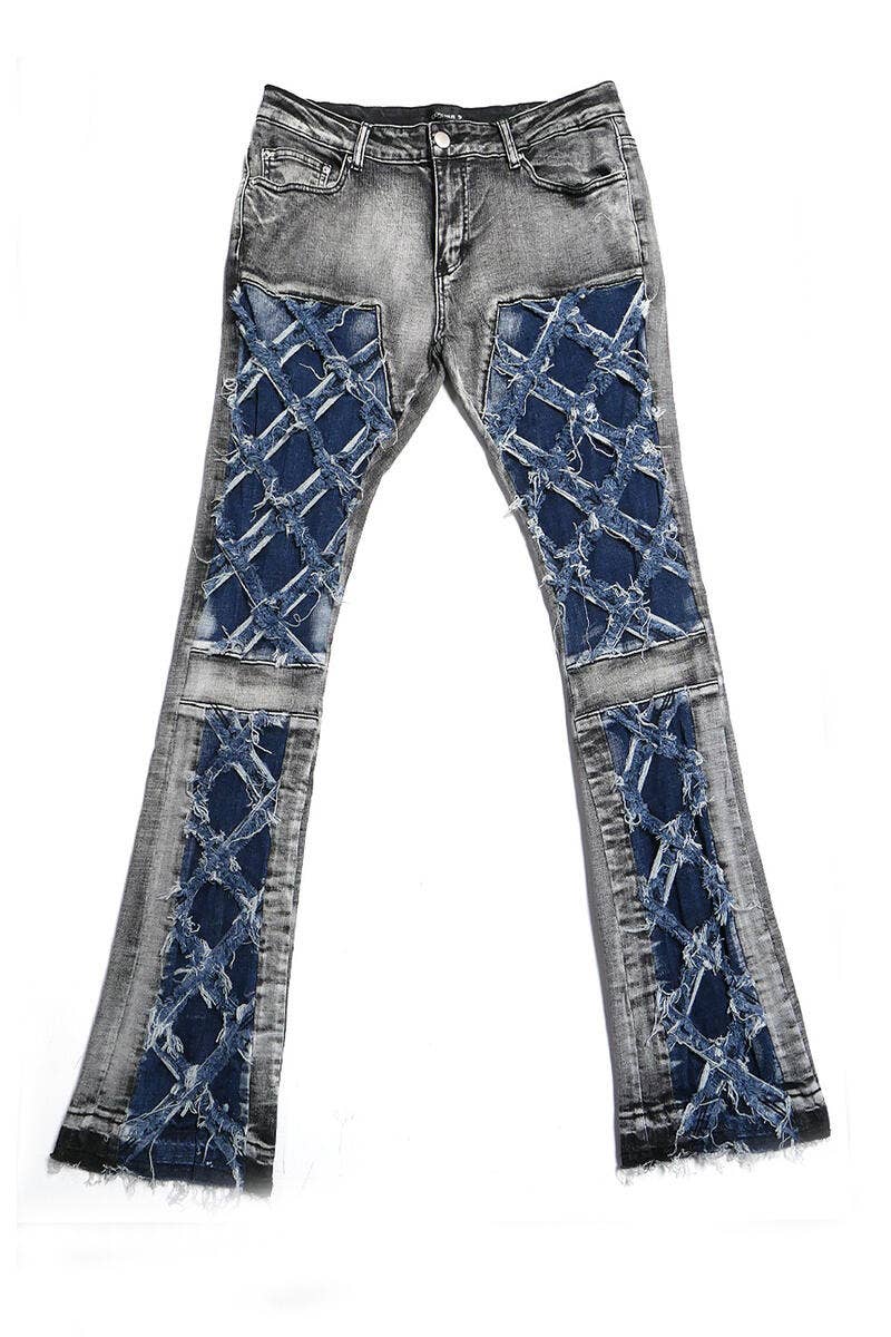 Cooper 9 – Engroshandel Jeans - Herre – 504 Webbing Stack Jeans Grå Vask