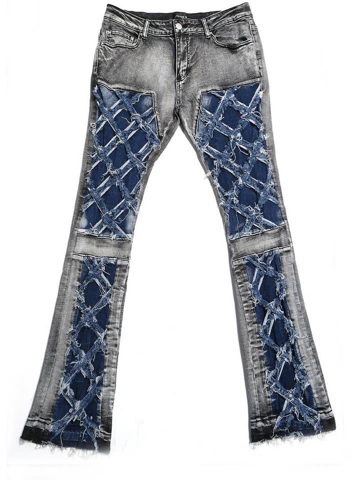 Cooper 9 - Wholesale Jeans - Men's - 504 Webbing Stack Jeans Gray Wash