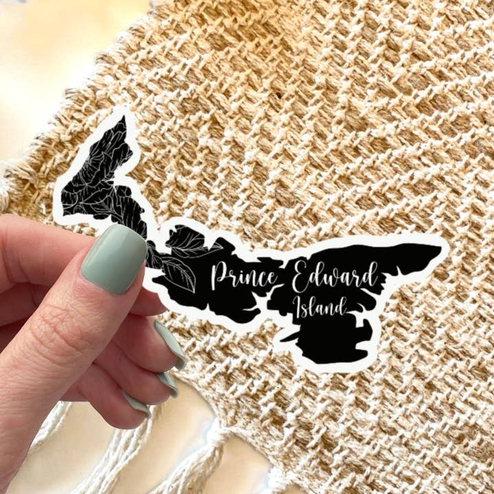 Autocollant de la province florale noire du Canada de l'Île-du-Prince-Édouard pour la vente par Freckled Art