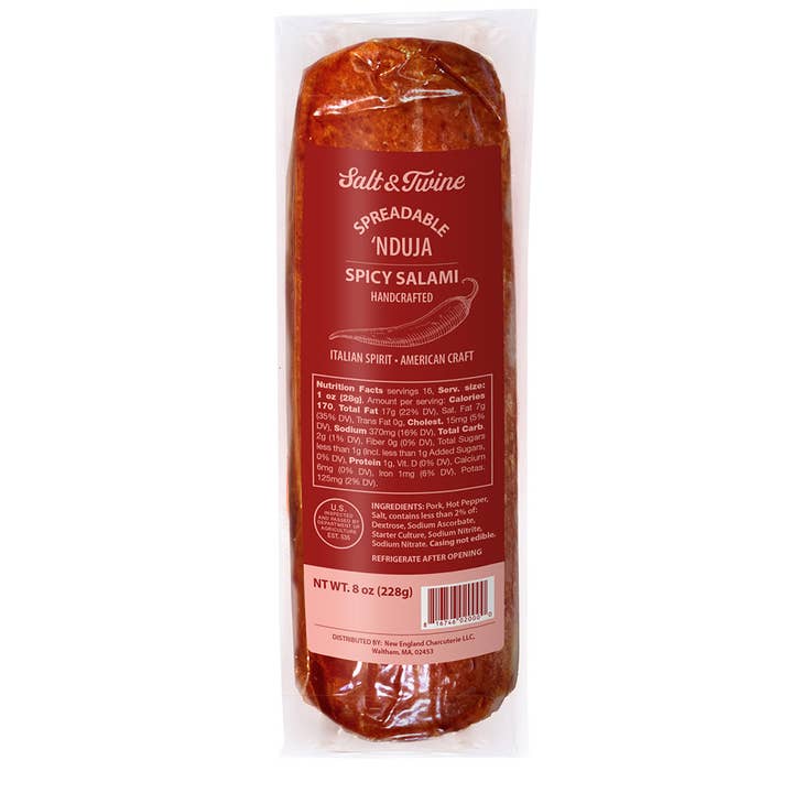 Salt & Twine by New England Charcuterie - Wholesale Salami - Salt & Twine - Nduja Spicy Salami 10x8oz