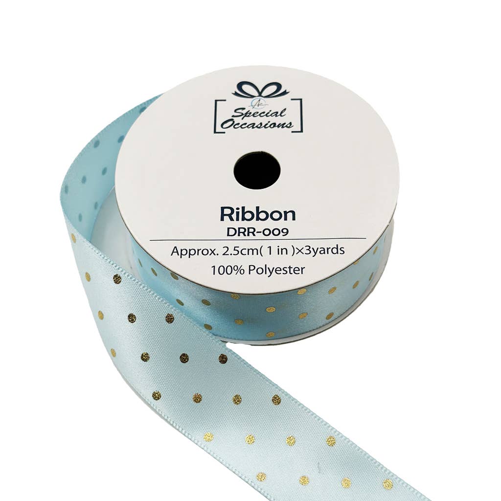 Angels Craft - Wholesale Ribbon - Gift Wrapping - Set of 12 decorative satin ribbon rolls with polka dots9
