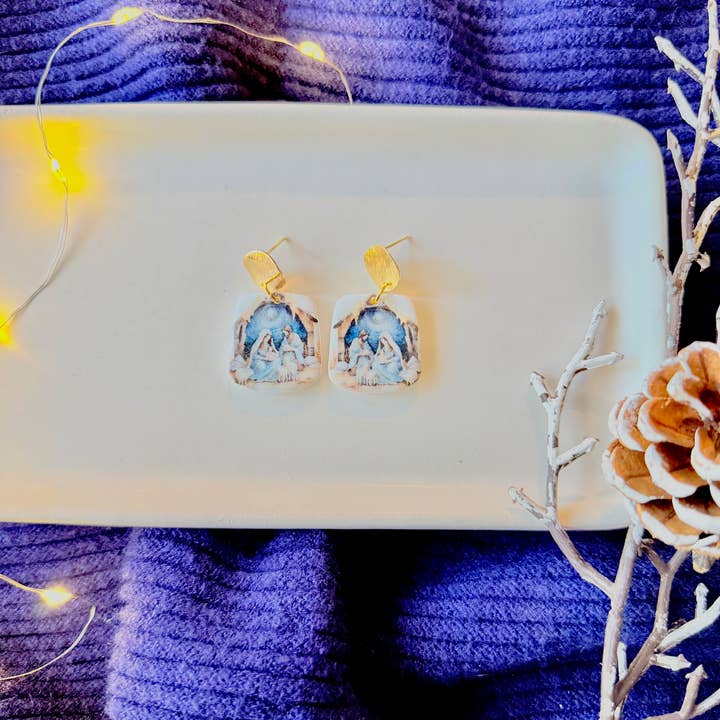 SeizeTheClayJewelry - Wholesale Dangle Earrings - Nativity Earrings, Christmas Earrings, Christmas Jewelry0