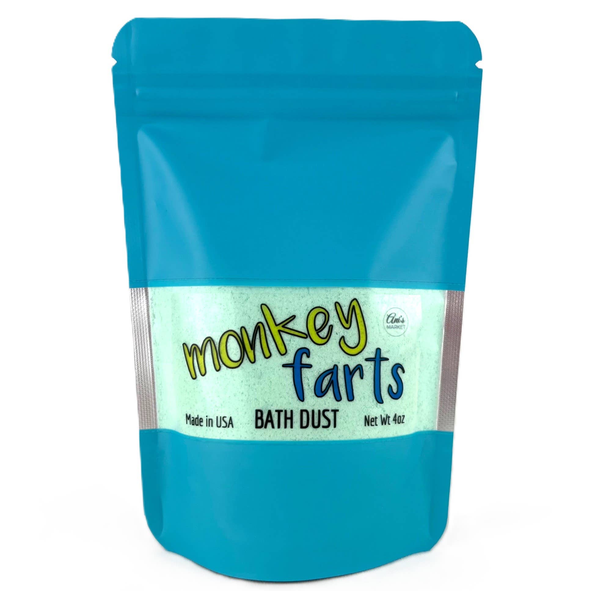 Ani’s Market LLC - Wholesale Bath Bomb/Fizz - Bath Dust Fizz Monkey Farts 4 oz Blue Green Kids Gift Gifts0