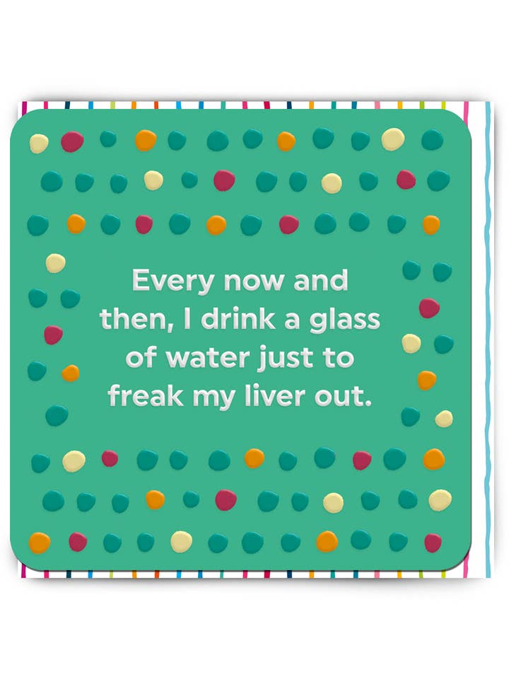 Carte d'anniversaire drôle en solde - Foie en panique embossé pour la vente par Brainbox Candy