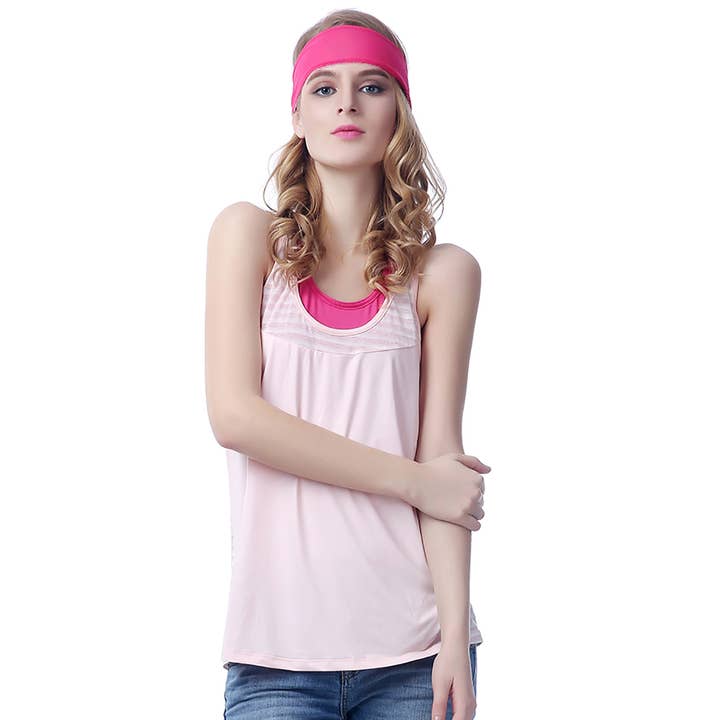 Débardeur en mesh rose pour la vente par Mad Style