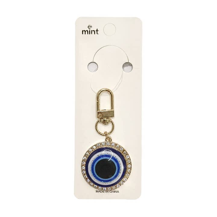 Rhinestone Evil Eye Keychain for wholesale by Atlas Fashion