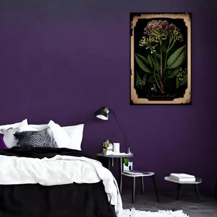 Dark Valerian Root Canvas Print - Herbal Art for Home or Office - Apothecary Decor for wholesale by Print Pothecary