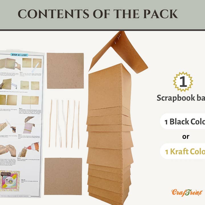 CrafTreat - Wholesale DIY craft kit - CrafTreat Piano Hinge Book DIY Scrapbook Templates - 1 Kraft2