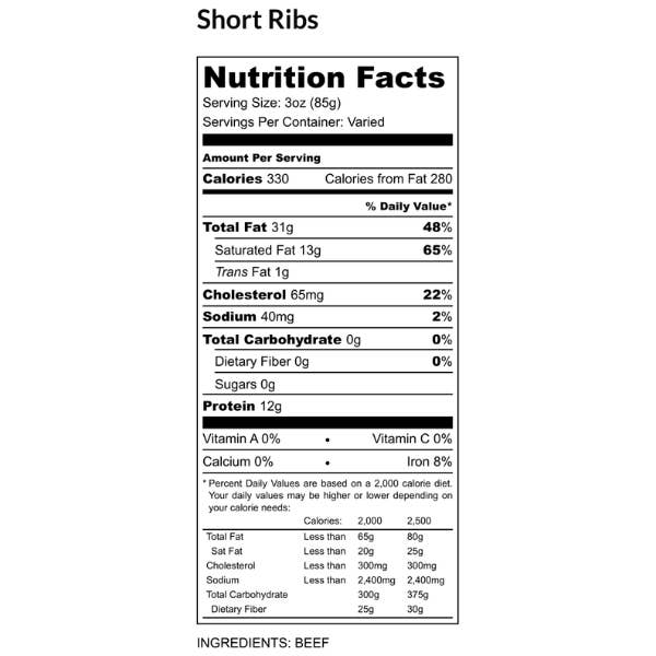 Grass Roots Farmers Coop - Wholesale Beef - Grass-Fed Short Ribs1