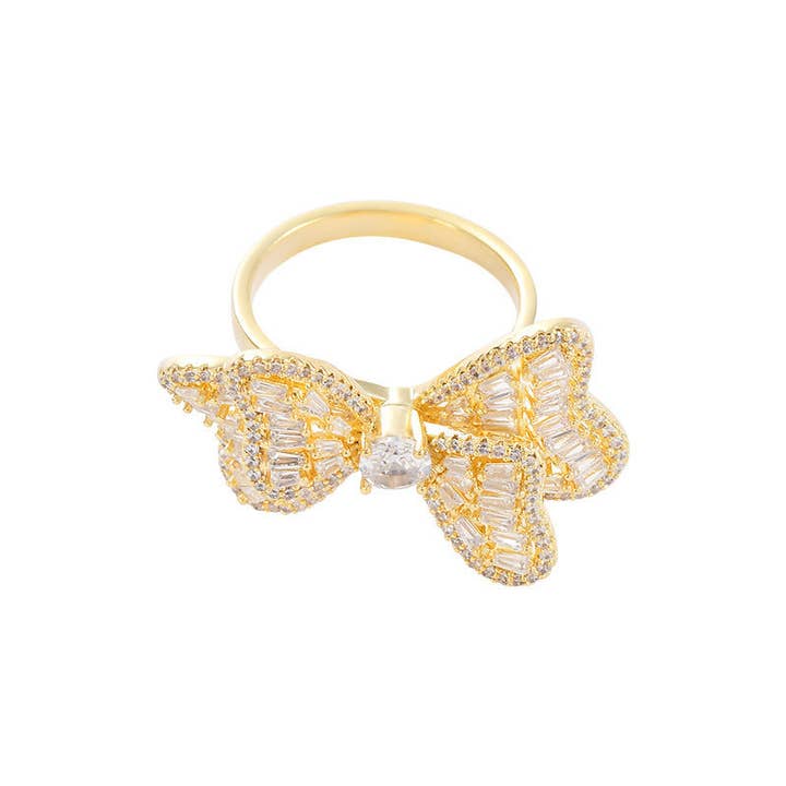 Ole - Wholesale Cocktail/Statement Ring - Butterfly Alloy Cubic Zirconia Ring R26631