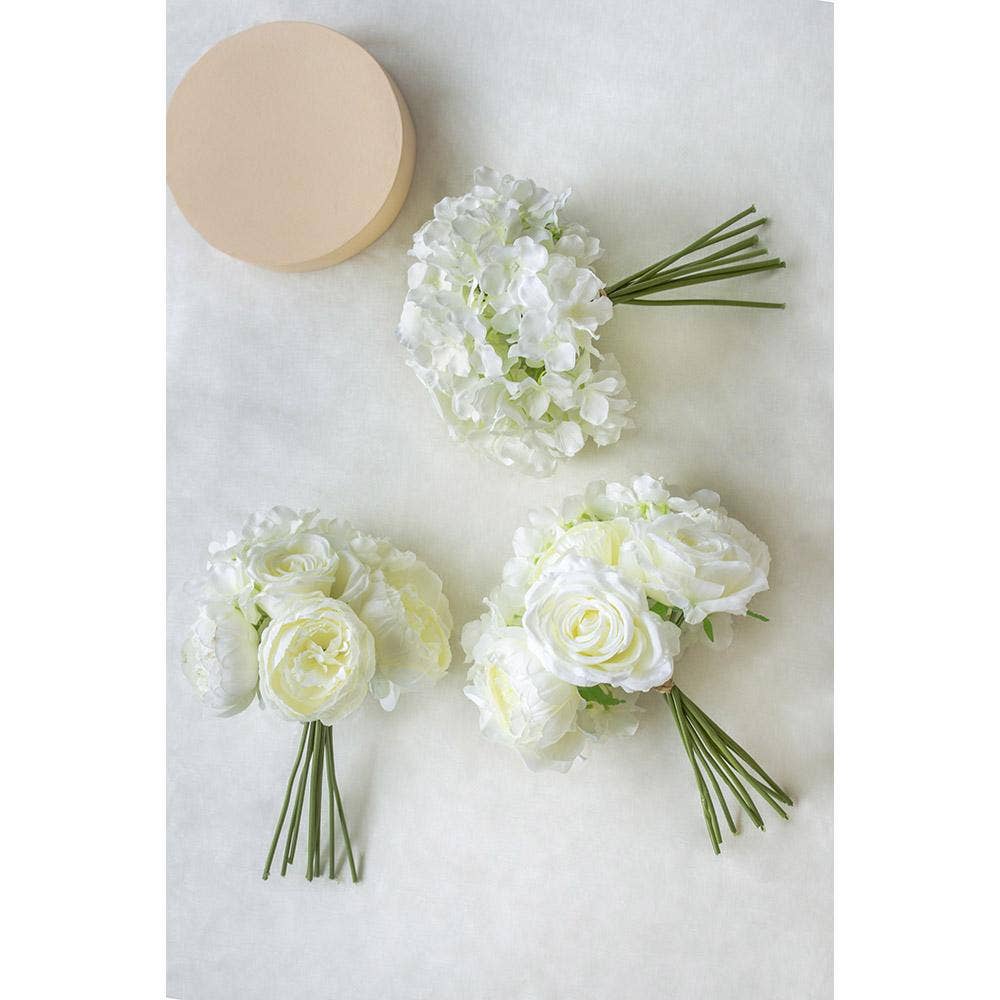 A&B Home Group Inc. - Wholesale Artificial Flowers - D10x13" Peony/Hydrangea/Rose X9 Bouquet - Cream5