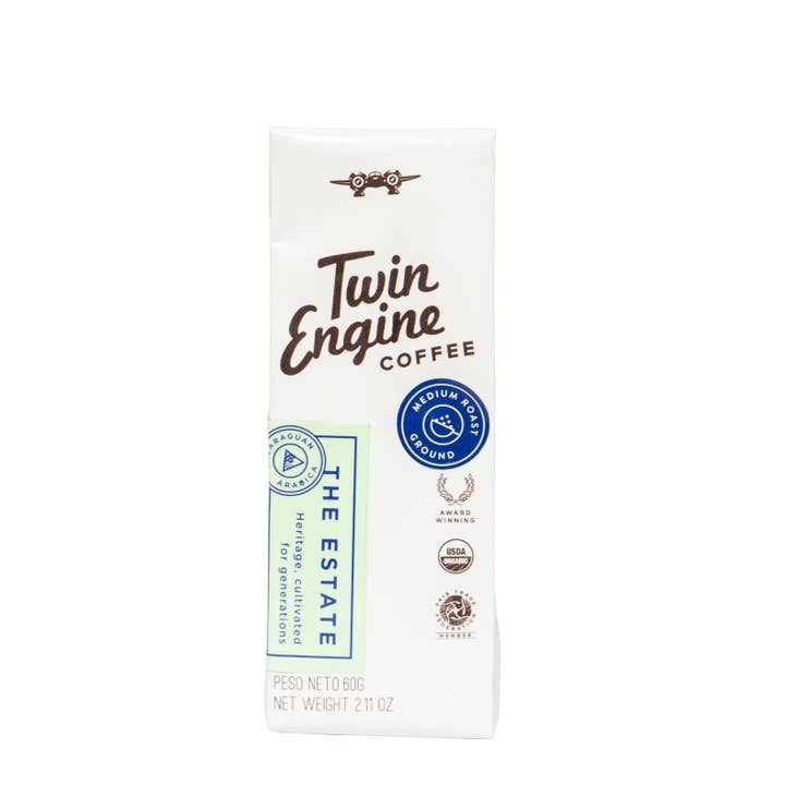 Twin Engine Coffee - Wholesale Ground Coffee - Traveler 1-Pot Organic Specialty Fair Coffee / The Estate2
