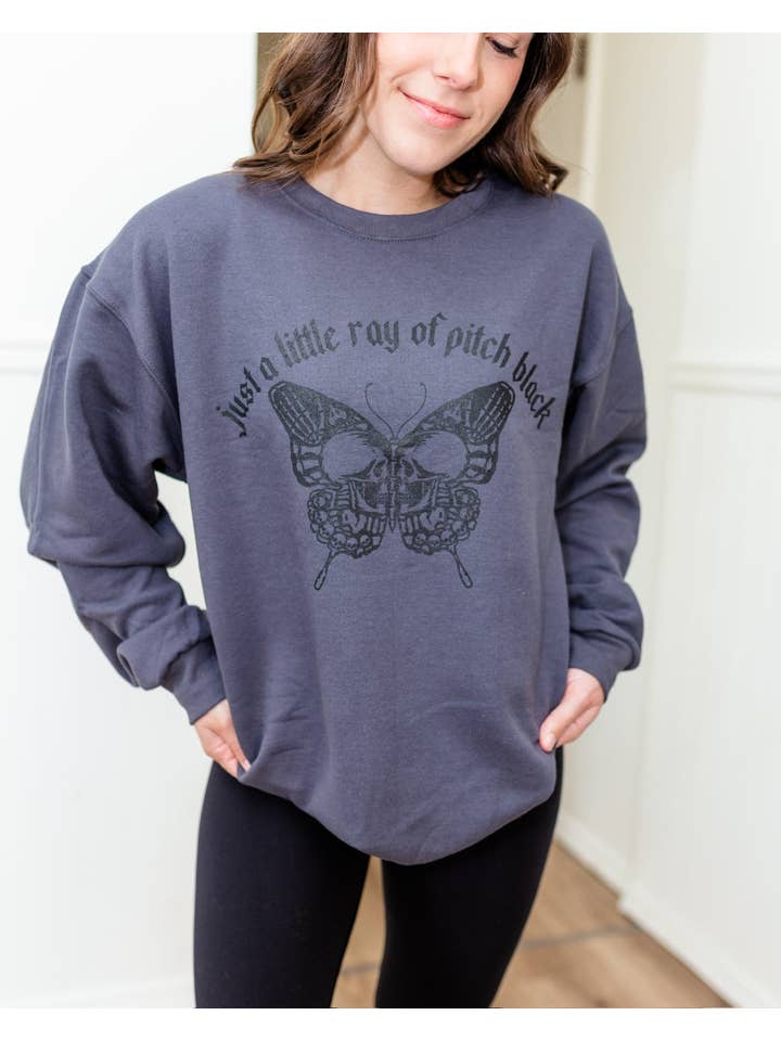 Sweetees Apparel - Wholesale Graphic Sweatshirt - Women's - Little Ray Of Pitch Black Sweatshirt