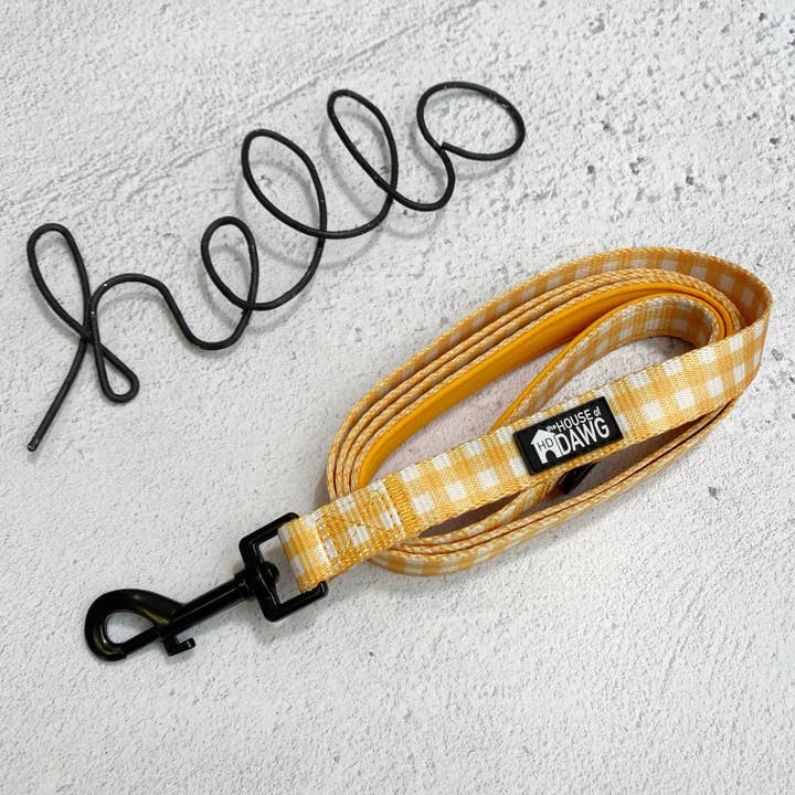 Dog Lead | Mustard Plaid for wholesale by The House of Dawg