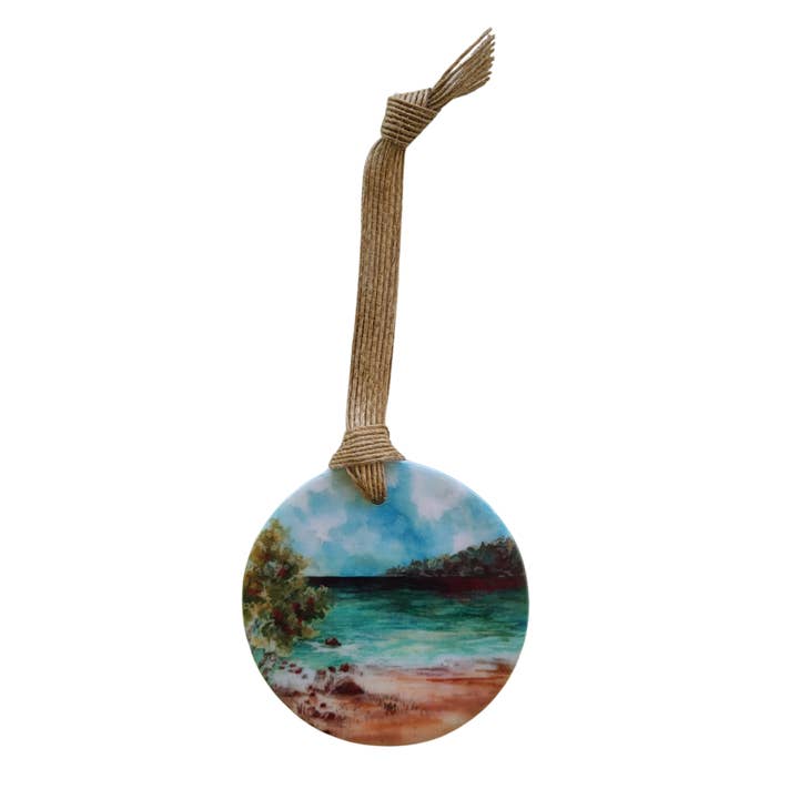 "Lakeshore" Ceramic Ornament Keepsake for wholesale by Glass Muriel