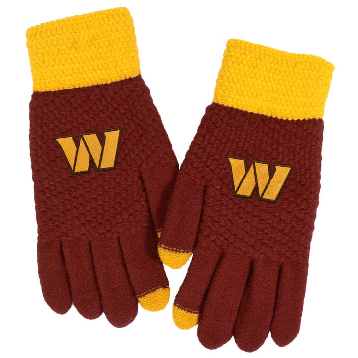 Gant en tricot gaufré des Commanders de Washington de la NFL pour la vente par Little Earth Productions