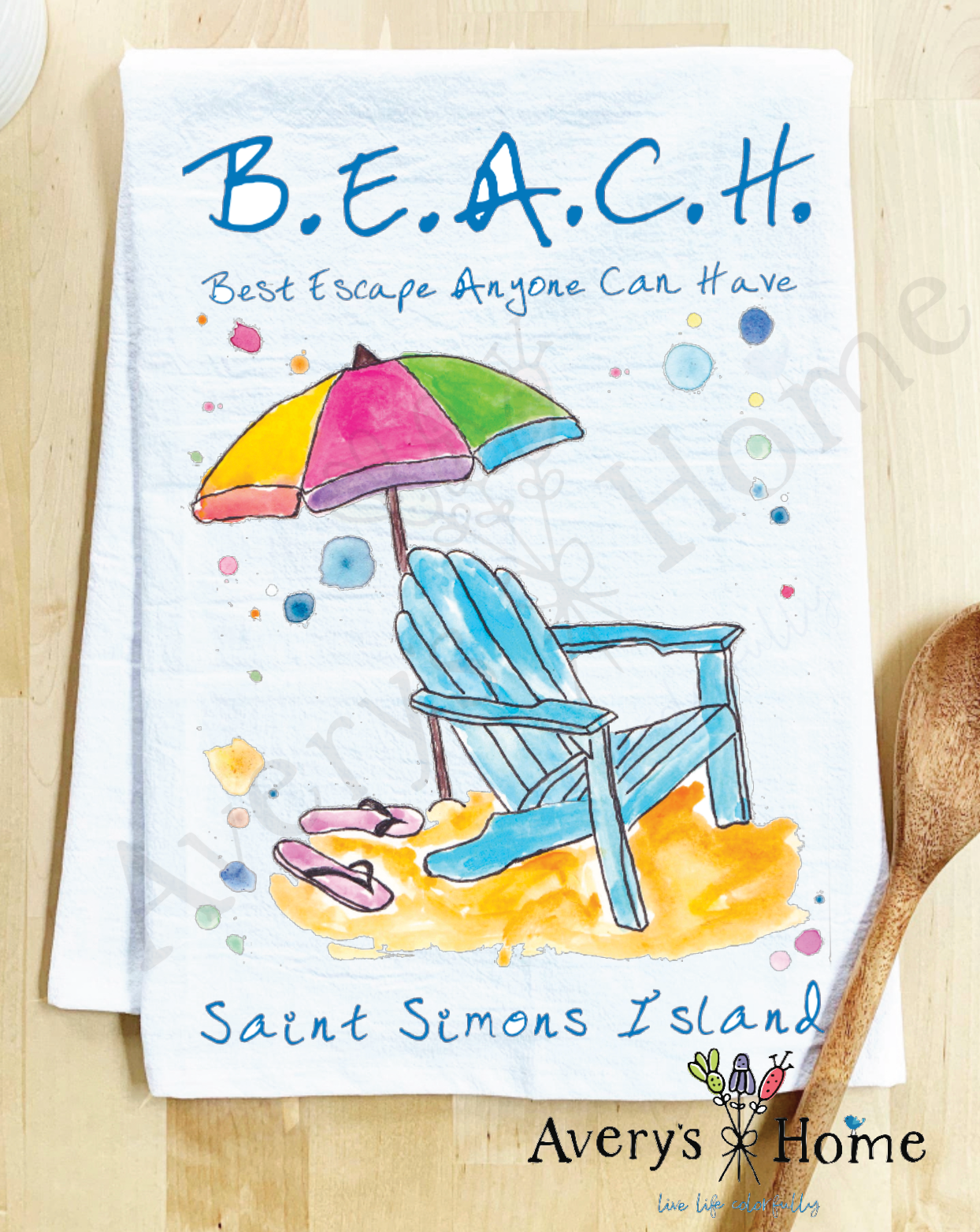 Avery's Home - Wholesale Tea Towel - Beach Vacation Souvenir Customizable Tea Towel13