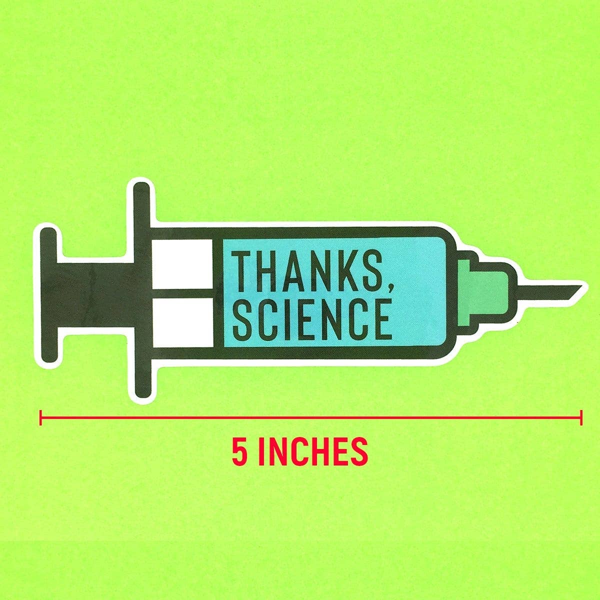 Dissent Pins - Wholesale Sticker - Bedankt, Wetenschap Vaccin Spuit - Sticker1