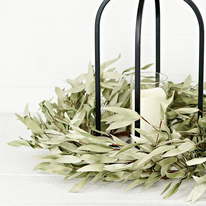 Impressive Enterprises, Inc. - Wholesale Wreath - ISB72660- 24in Flocked Herb Leaves Wreath