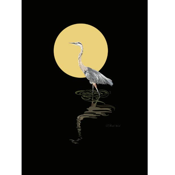 Night Heron Art Print | Bird Artwork for wholesale by Homeward Studio