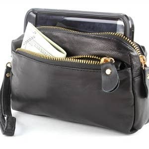 Leather Impressions Inc - Vente Bracelets - Bracelet multi-poches noir