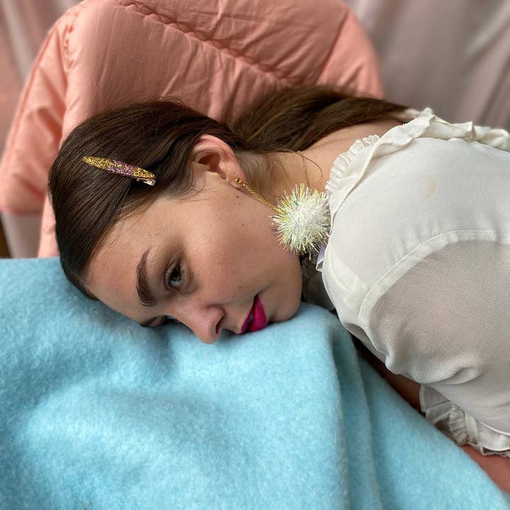 Fat Pom Poms - Wholesale Dangle Earrings - Mini Tinsel Earrings - Choice of colours2