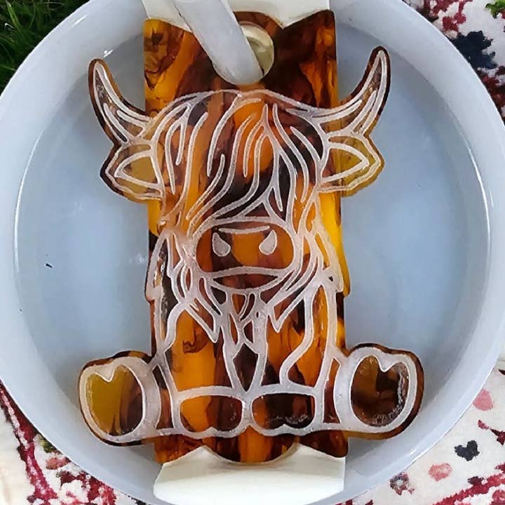 Topper per tazza - mucca delle Highland per la vendita all'ingrosso da parte di Kaci's Kreations