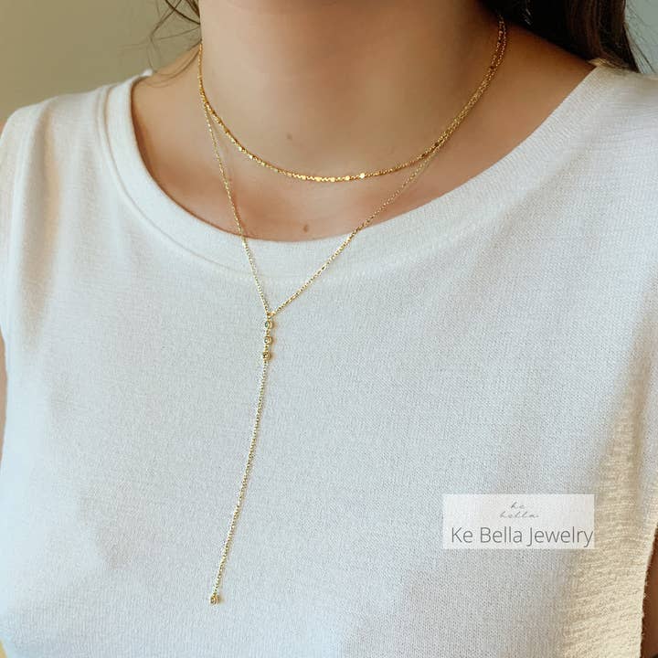 Collier Lariat Multi Reflets pour la vente par Ke Bella Jewelry