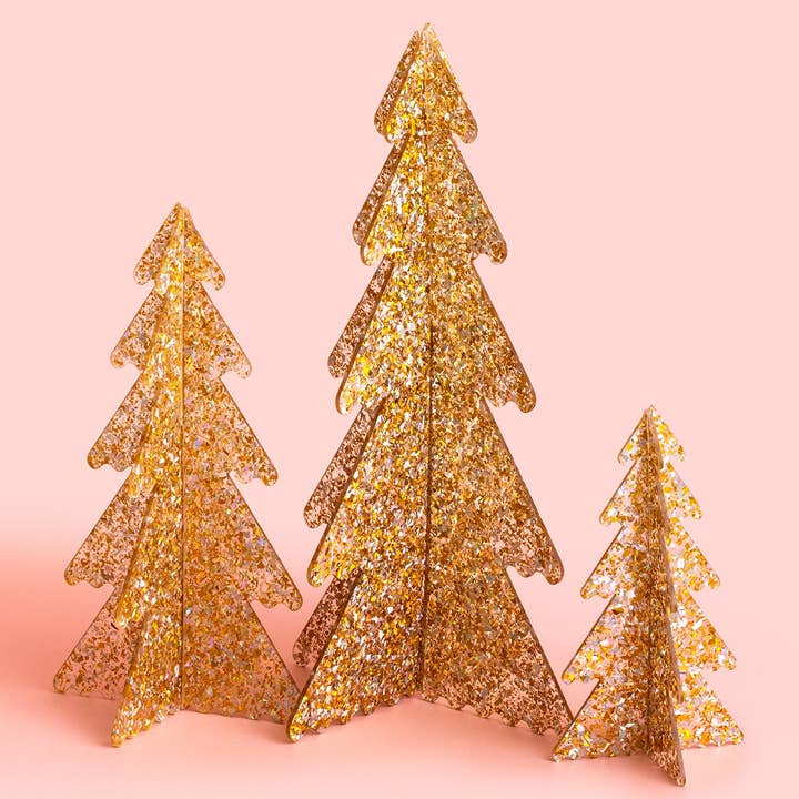 Acrylic Decorative Holiday Fir Trees - Pearl Confetti for wholesale by Taylor Elliott Designs