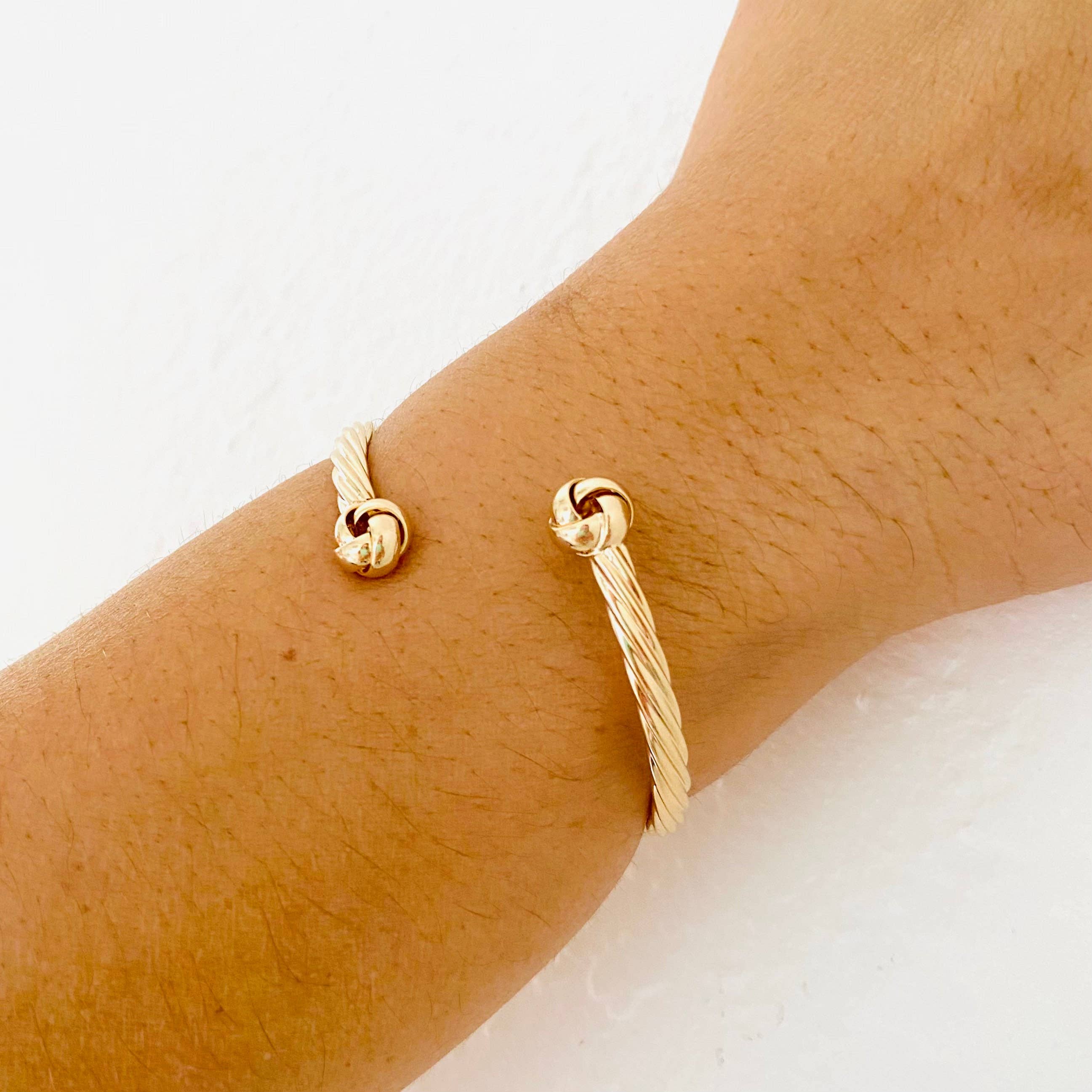 Housegoldjewelry – Engroshandel Manchetarmbånd – Guld knude armbånd, knude armbånd, åben Cuff armbånd,6
