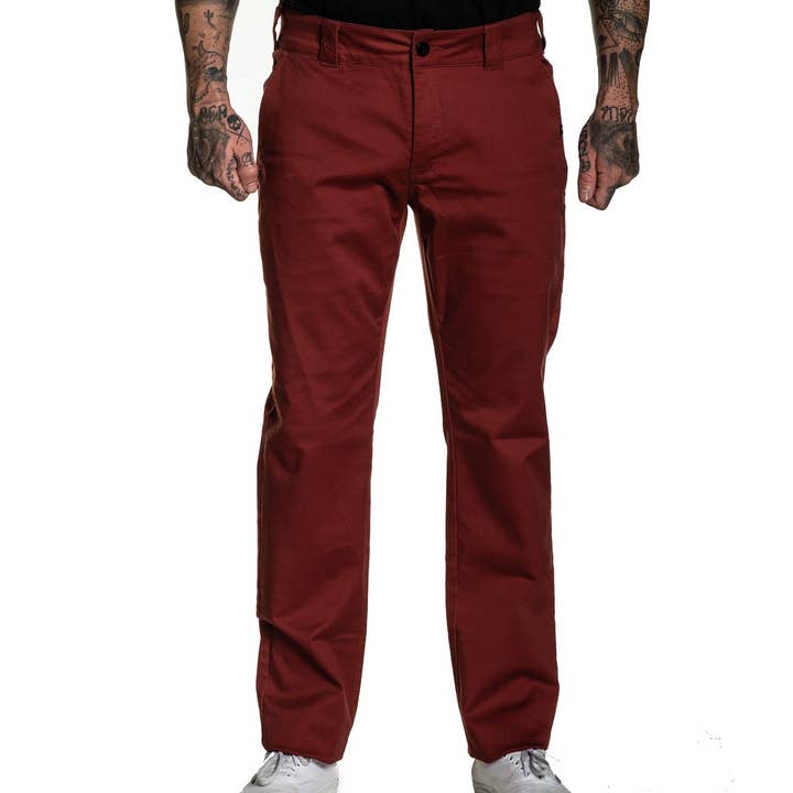 925 Relaxed fit Chino Stretch Pant Rosewood for wholesale by Sullen Clothing