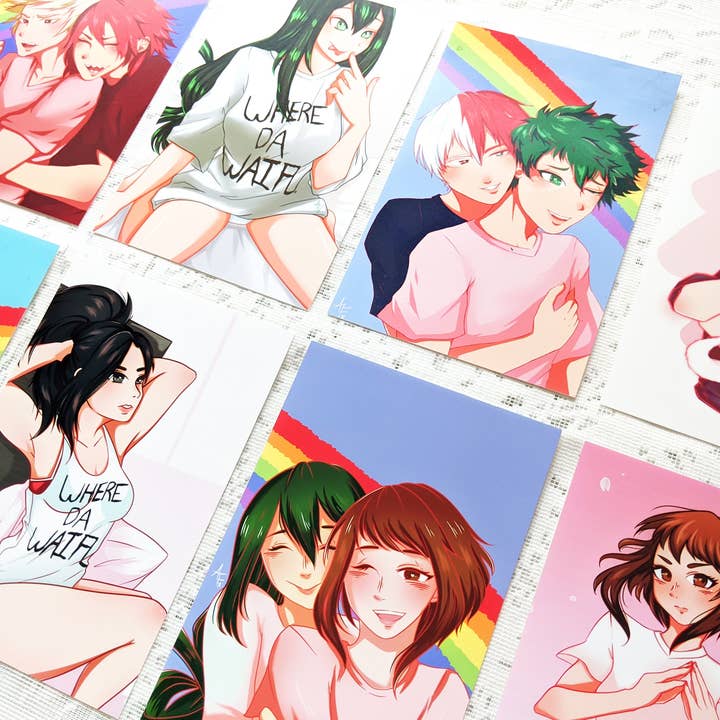 ***DERNIÈRE chance avant le RETRAIT !*** Cartes postales BnHA | Kiribaku, TodoDeku, Shinso, Uraraka, MomoJirou, UraTsuyu, KamiJirou pour la vente par squibblefu