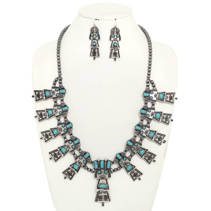 SP Sophia Collection - Wholesale Jewelry Set - Western Native American Turquoise Necklace Set 1