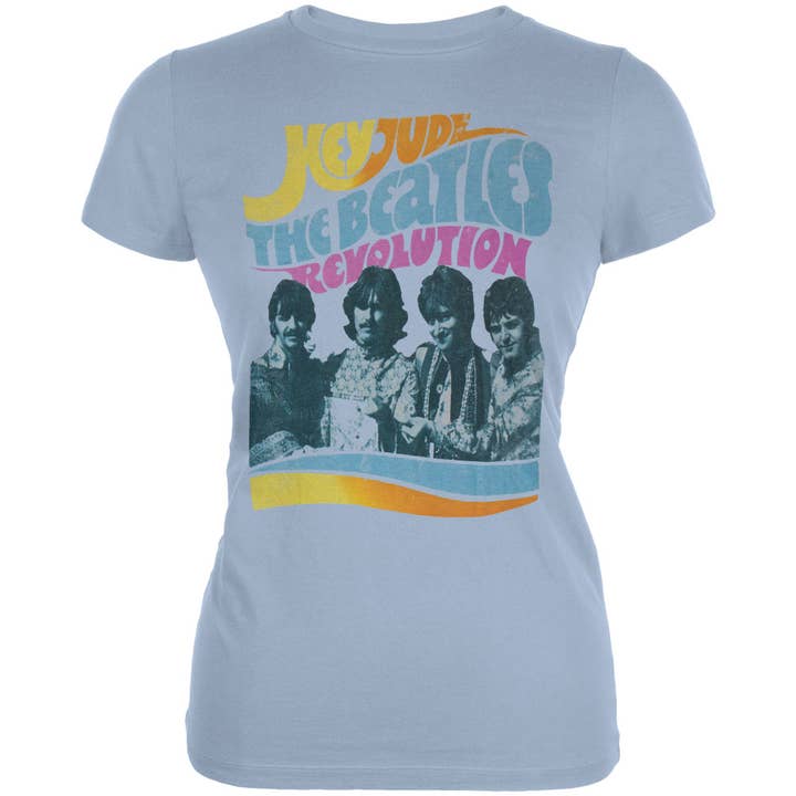Official Store - Wholesale Screen Printed T-Shirt - Women's - The Beatles - Hey Jude Revolution Women's Juniors T Shirt