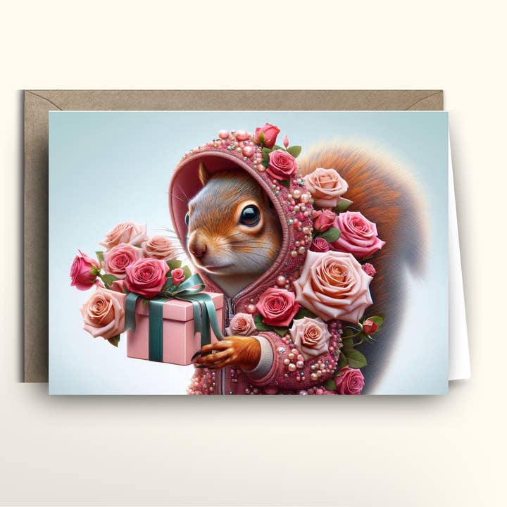 Rosie the Squirrel card - packs of 10/20/50/100 for wholesale by imagii Greeting Cards & Notebooks