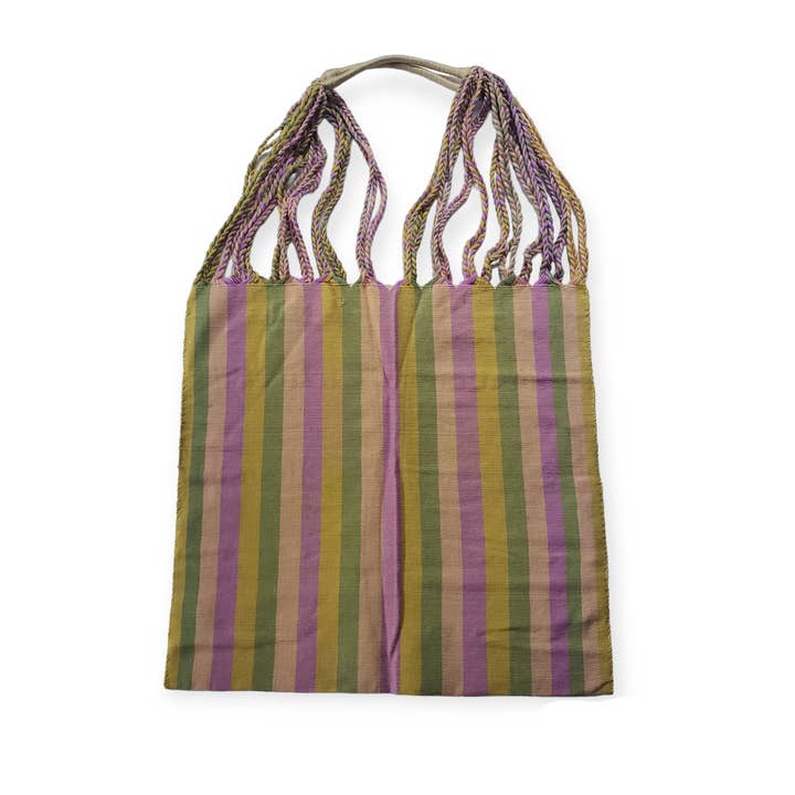 The Little Pueblo - Vente Tote bag – femme - Sac fourre-tout tissé à rayures mexicaines, hamac de Chiapas, fait main pour femme25