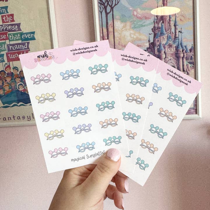 Wish Designs - Wholesale Sticker - Magical Sunglasses Vinyl Sticker Sheet1