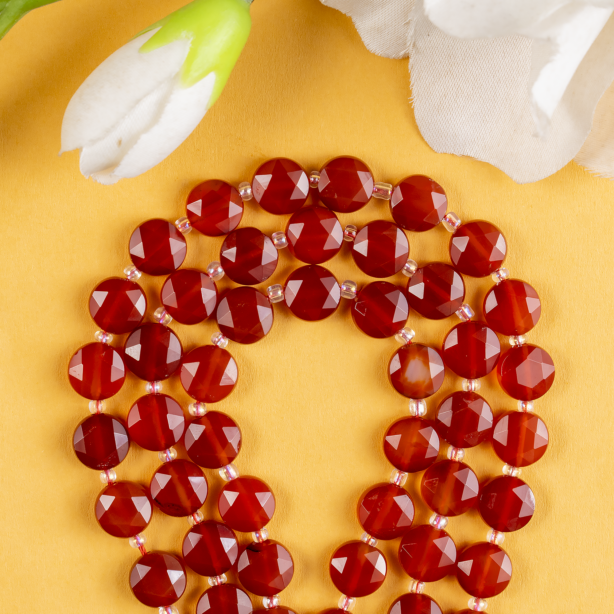 Soothing Crystals Beads - Wholesale Beads - Heishi Disc Beads | Red Onyx | Flat Crystal Beads11