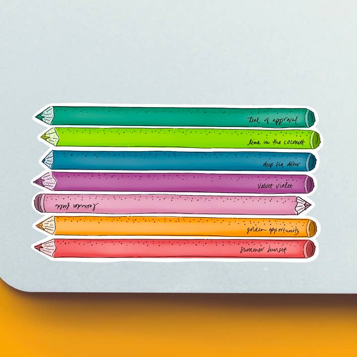 Artist Colored Pencils Vinyl Sticker | 4" Sticker for wholesale by blonde birdie