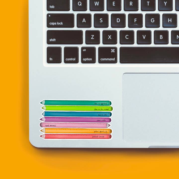 Artist Colored Pencils Vinyl Sticker | 4" Sticker for wholesale by blonde birdie