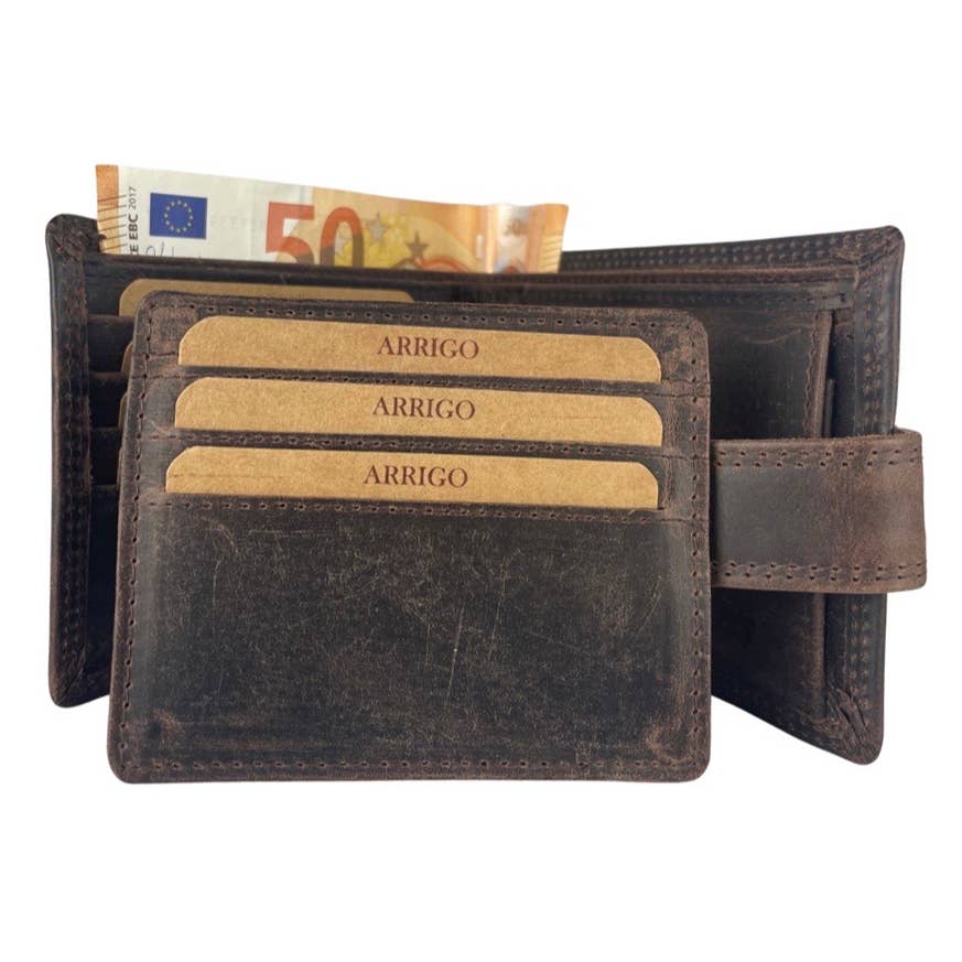 Arrigo - Wholesale Wallet - Men's - Billfold Men Wallet - Buffalo Leather - RFID15