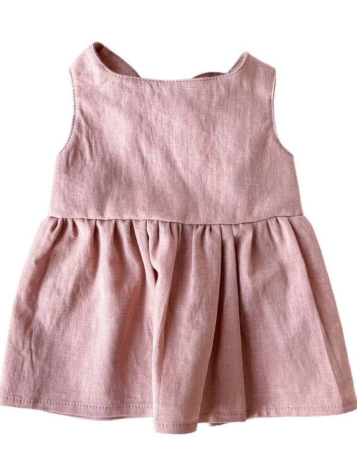 Vestido de bebé Arabella//lino - rosa vintage para venta al por mayor de PETITE EvelinaApparel