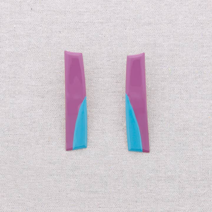 Sonata - Wholesale Snap Jewelry - Steel Earrings Enamel Shape6