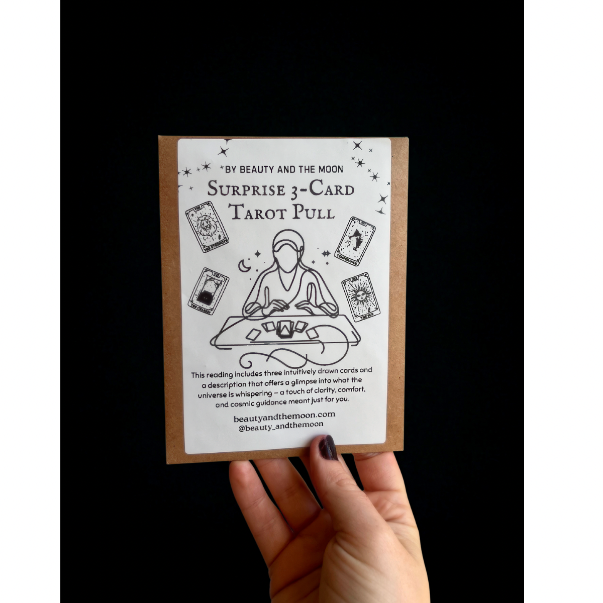 Beauty and the Moon – Cartas de tarô por atacado – Pacote de Leitura de Tarot de 3 Cartas Surpresa & Presente3