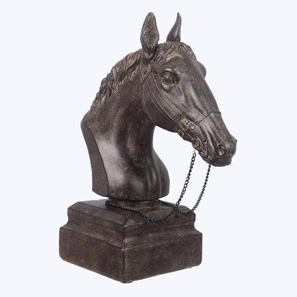 Young's - Wholesale Decorative Figurine - Resin Horse Bust Sculpture with Antique Finish Western